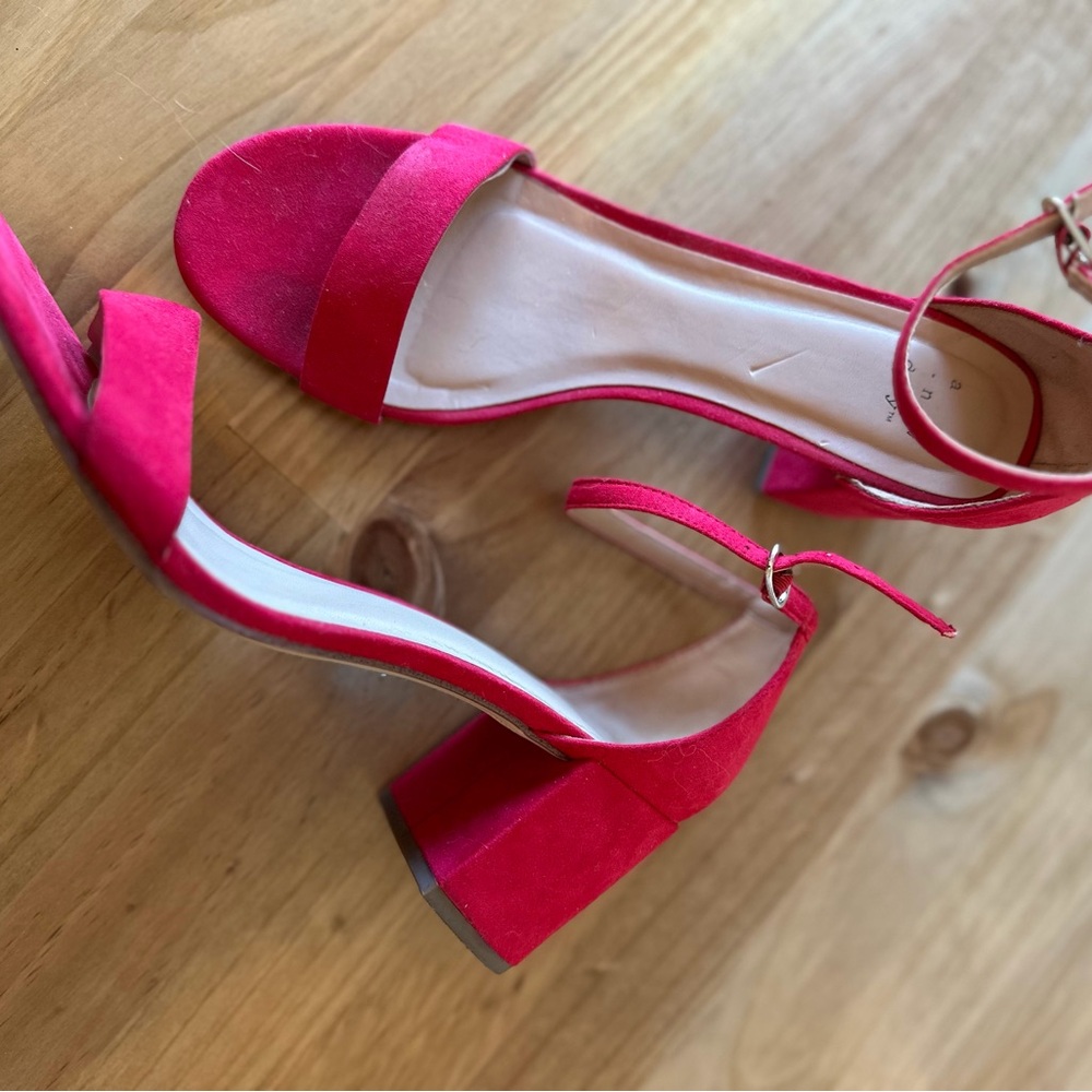 Elegant Red Women's Block Heel Sandals